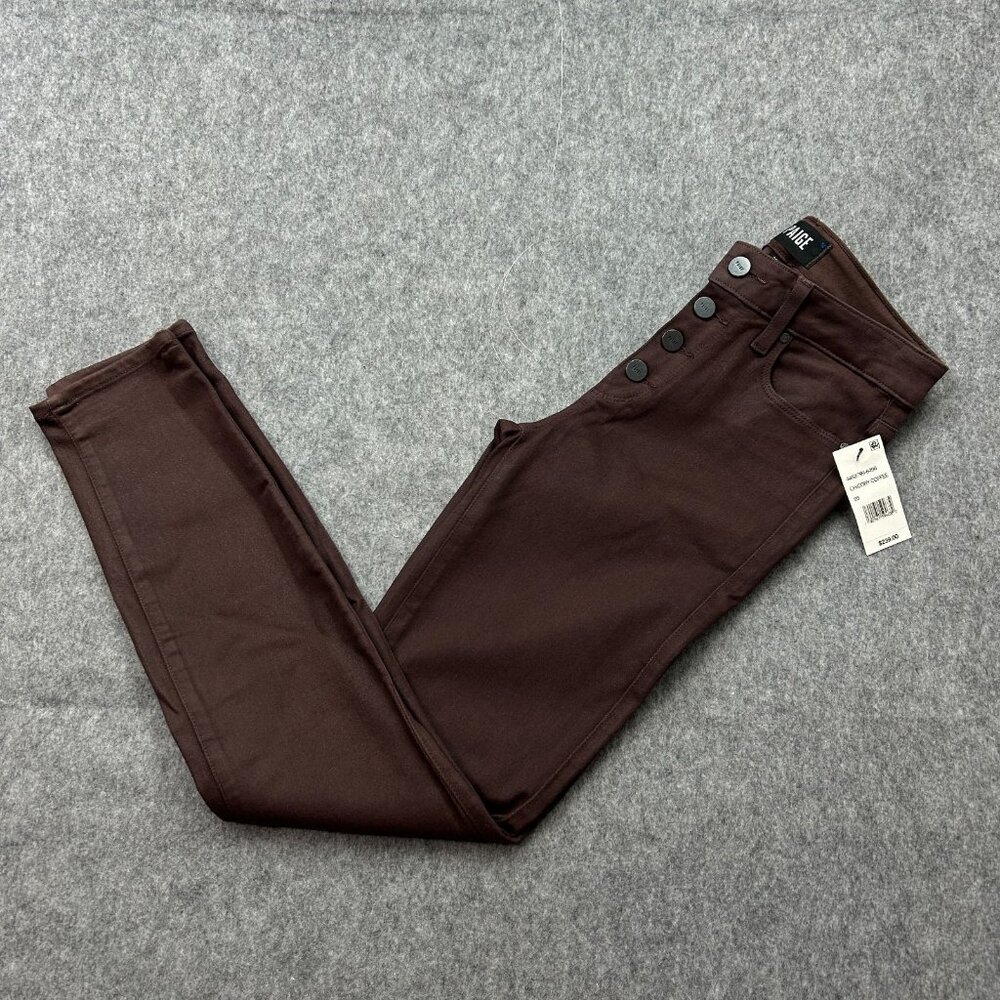 Paige Hoxton Ankle Skinny Jeans Women's Size 25 Chicory Coffee Coated Denim NWT